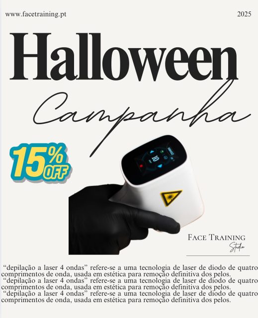 🎃 Campanha de Halloween! 👻
Preparamos uma surpresa especial para si! Nesta época do ano, em que é o momento perfeito para dizer adeus aos pelos indesejados. 🍂
Apresentamos a nossa Depilação a Laser 4 Ondas, o sistema mais moderno, completo e eficaz do mercado!
✨ Por que vai adorar o nosso laser?
✔️ Atua em todos os tipos de pele e de pelo
✔️ Combina 4 comprimentos de onda para resultados mais rápidos e duradouros
✔️ É seguro, praticamente indolor e com refrigeração avançada que protege a pele
✔️ Garante remoção eficaz até dos pelos mais finos e claros
🎁 Oferta especial de Halloween:
👉 15% de desconto em todos os pacotes
👉 Na compra de 5 zonas ou mais, oferecemos 1 zona extra!
Campanha válida de 27 de outubro a 22 de novembro.
✨ Cuide-se nesta estação e descubra o poder do Laser 4 Ondas — tecnologia que transforma a sua pele!
#DepilaçãoLaser #Laser4Ondas #CampanhaHalloween #OutonoSemPelos #PelePerfeita #Beleza #EstéticaAvançada
